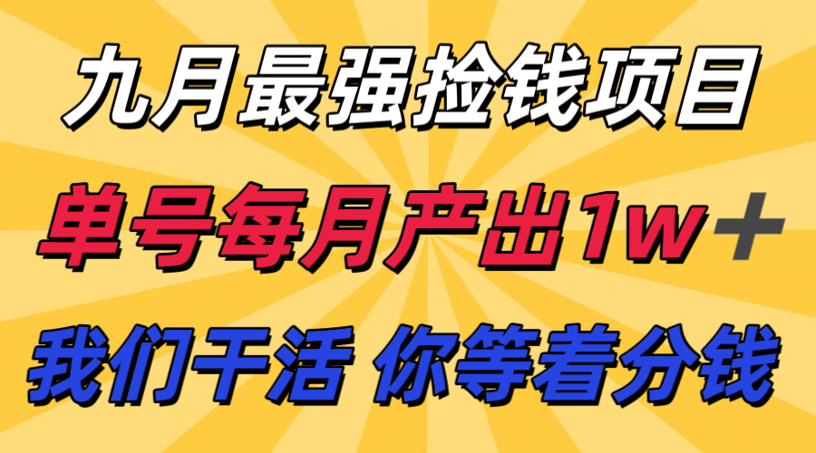 九月最强捡钱项目！ 支付宝分成代运营，我们干活，你分钱！单号月产1w+-星云网创