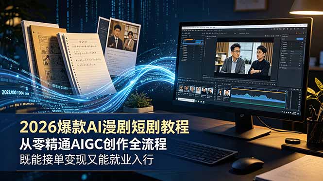 2026 爆款 AI 漫剧短剧教程 从零精通 AIGC 创作全流程 既能接单变现又能就业入行-星云网创