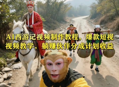 AI西游记视频制作教程，爆款短视频教学，躺賺伙伴分成计划收益-星云网创