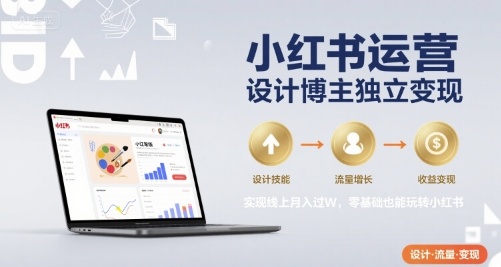 小红书运营设计博主独立变现，实现线上月入过W，零基础也能玩转小红书-思意网创