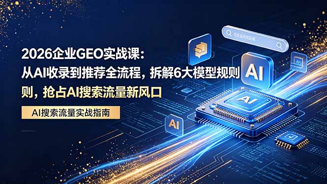 2026 企业GEO实战课：从AI收录到推荐全流程，拆解6大模型规则，抢占 AI 搜索流量新风口-星云网创