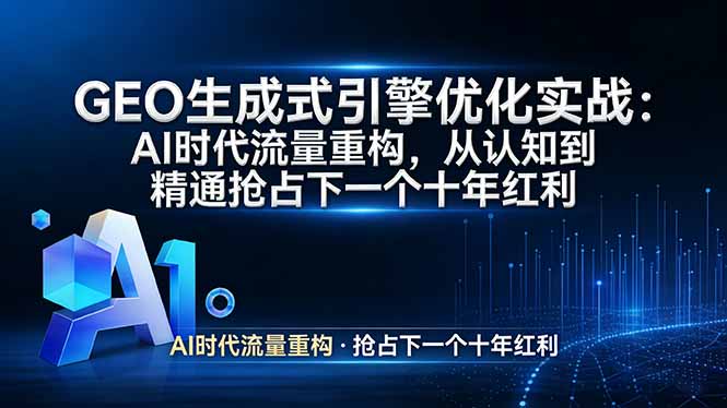 GEO 生成式引擎优化实战：AI时代流量重构，从认知到精通抢占下一个十年红利-星云网创