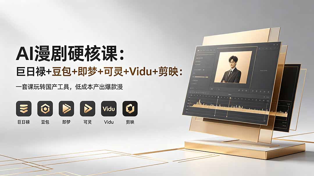 AI漫剧硬核课：巨日禄+豆包+即梦+可灵+Vidu+剪映：一套课玩转国产工具，低成本产出爆款漫剧-星云网创