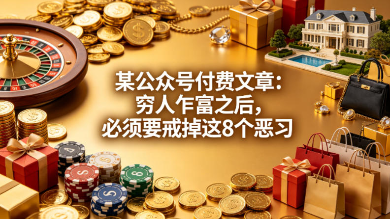 某公众号付费文章：穷人乍富之后，必须要戒掉这8个恶习-星云网创