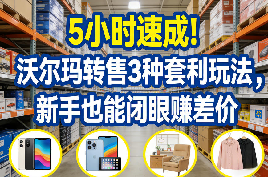 5小时速成！沃尔玛转售3种套利玩法，新手也能闭眼賺差价-星云网创