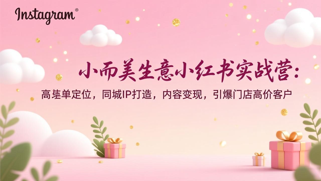 小而美生意小红书实战营：高客单定位，同城IP打造，内容变现，引爆门店高价客户-星云网创