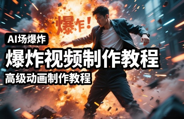 AI场景爆炸视频制作教程，利用人物实拍视频制作出高级的动画特效-星云网创
