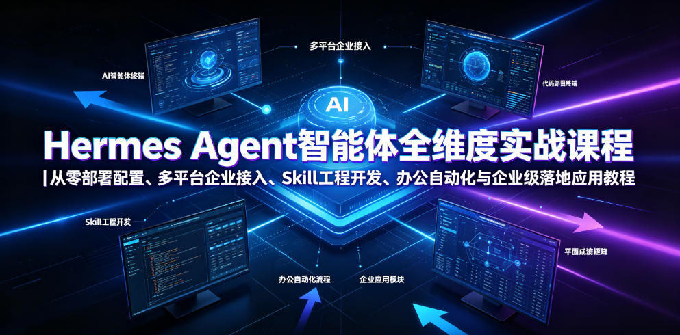 Hermes Agent智能体全维度实战课程｜从零部署配置、多平台企业接入、Skill工程开发、办公自动化与企业级落地应用教程-星云网创