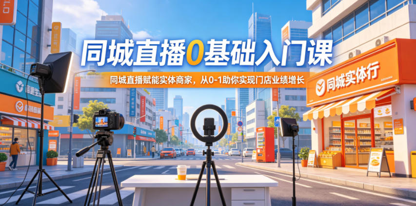 同城直播0基础入门课，同城直播赋能实体商家，从0-1助你实现门店业绩增长-星云网创