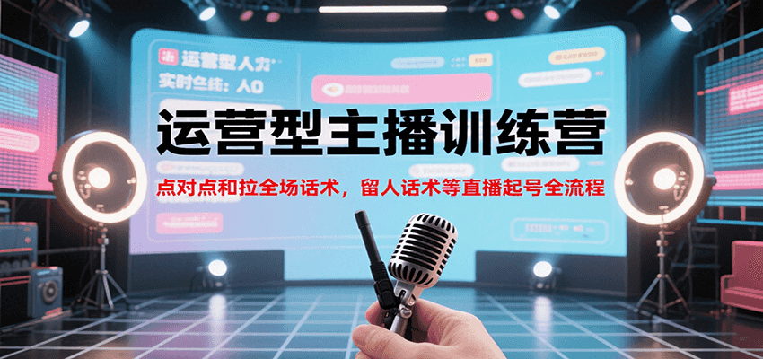 运营型主播训练营，点对点和拉全场话术，留人话术等直播起号全流程(更新7月)-柚子轻创