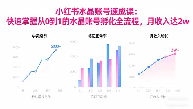 2025小红书水晶账号速成课：快速掌握从0-1水晶账号孵化全流程，月收入达2w-星云网创