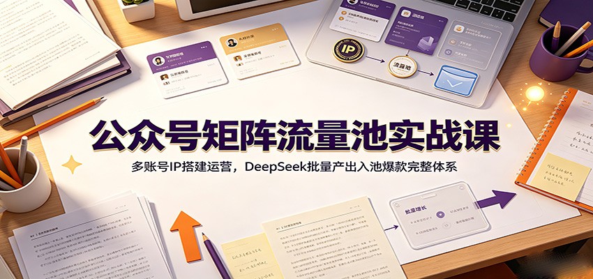 公众号矩阵流量池实战课：多账号IP搭建运营，DeepSeek批量产出入池爆款完整体系-星云网创