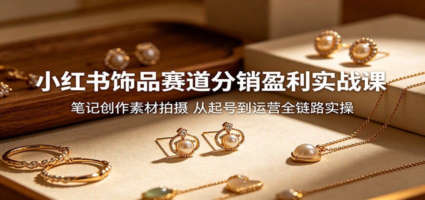 小红书饰品赛道分销盈利实战课：笔记创作素材拍摄，从起号到运营全链路实操-星云网创