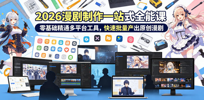 2026 AI漫剧制作一站式全能课，零基础精通多平台工具，快速批量产出原创漫剧-星云网创