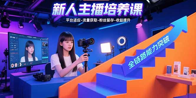 新人主播培养课：平台适应-流量获取-粉丝留存-收益提升 全链路能力突破-星云网创