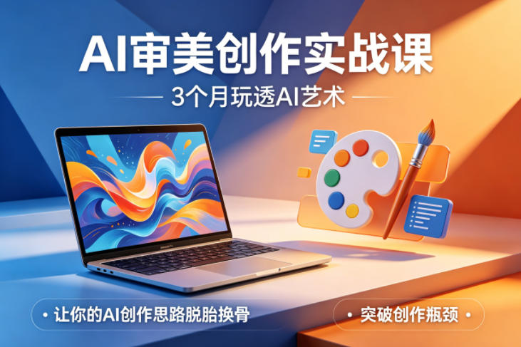 AI审美创作实战课，3个月玩透AI艺术，让你的AI创作思路脱胎换骨，突破创作瓶颈-云网创