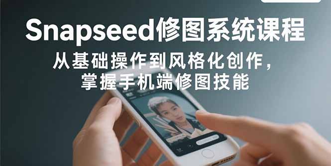 Snapseed修图系统课程：从基础操作到风格化创作，掌握手机端修图技能-柚子轻创