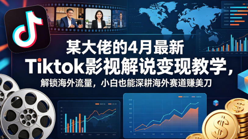 某大佬的4月最新Tiktok影视解说变现教学，解锁海外流量，小白也能深耕海外赛道賺美刀-星云网创