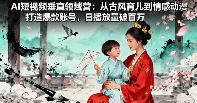 AI短视频垂直领域营：从古风育儿到情感动漫，打造爆款账号,日播放量破百万-星云网创