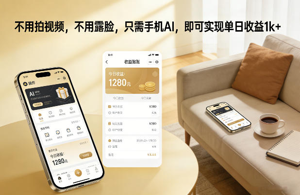 不用拍视频，不用露脸，只需手机AI，即可实现单日收益1k+【揭秘】-星云网创