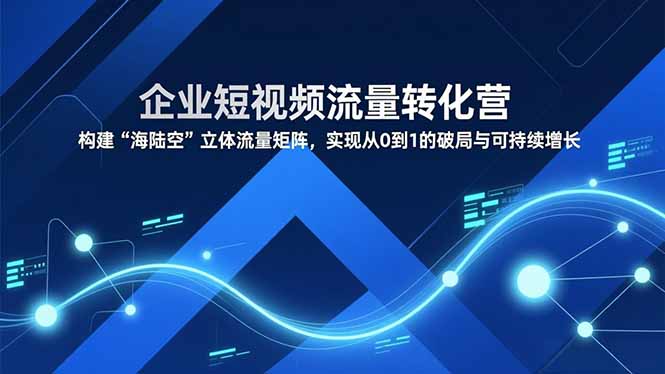 企业短视频流量转化营，构建“海陆空”立体流量矩阵，实现从0到1的破局与可持续增长-星云网创