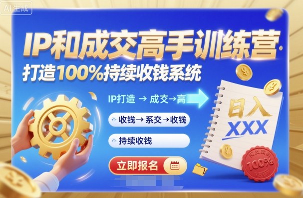 带你成为IP和成交高手的训练营，打造100%持续收钱系统-星云网创