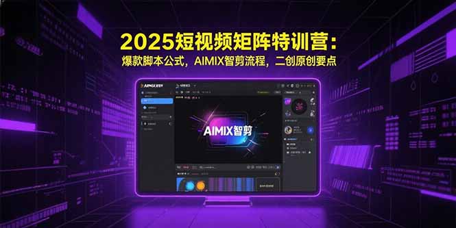 2025短视频矩阵特训营：爆款脚本公式，AIMIX智剪流程，二创原创要点-星云网创