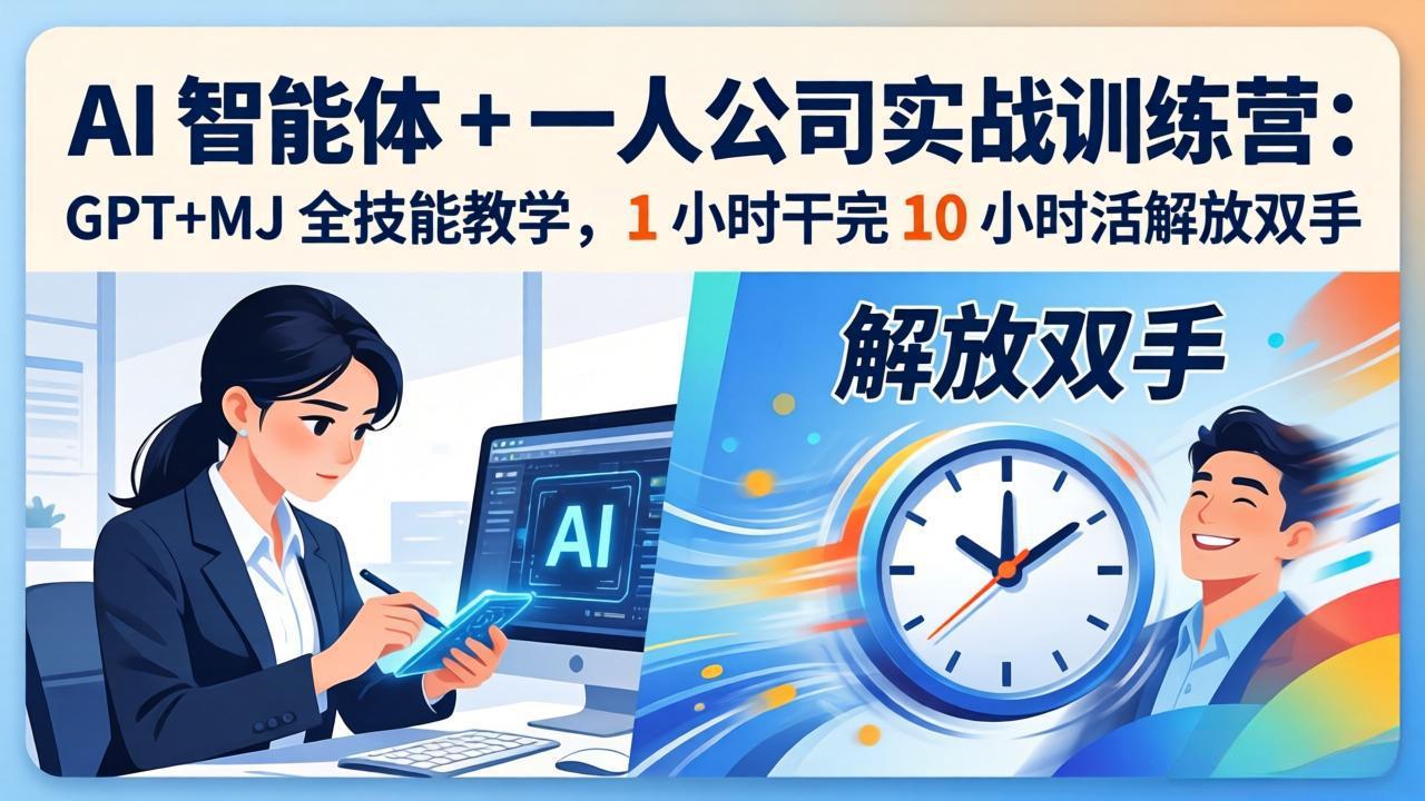 AI 智能体 + 一人公司实战训练营：GPT+MJ 全技能教学，1 小时干完 10 小时活解放双手-星云网创