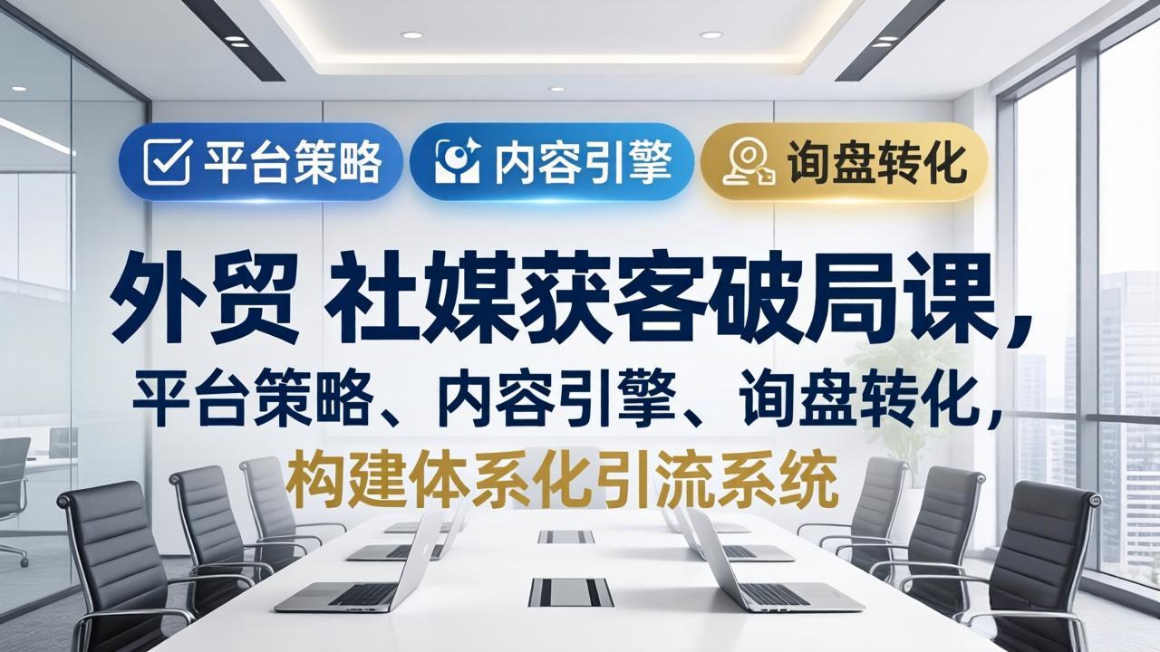 外贸 社媒获客破局课，平台策略、内容引擎、询盘转化，构建体系化引流系统(更新26年3月-星云网创