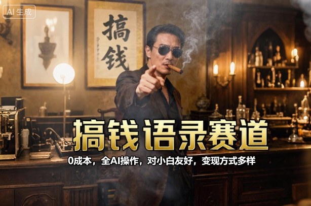 搞钱语录赛道，0成本，全AI操作，对小白友好，变现方式多样-星云网创