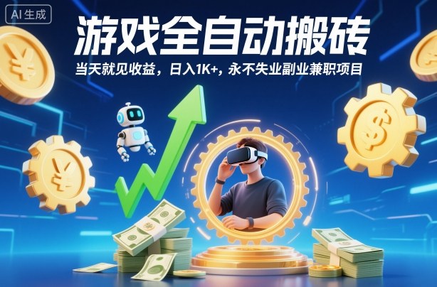 游戏全自动搬砖,当天就见收益,日入1K+,永不失业副业兼职项目【揭秘】-星云网创