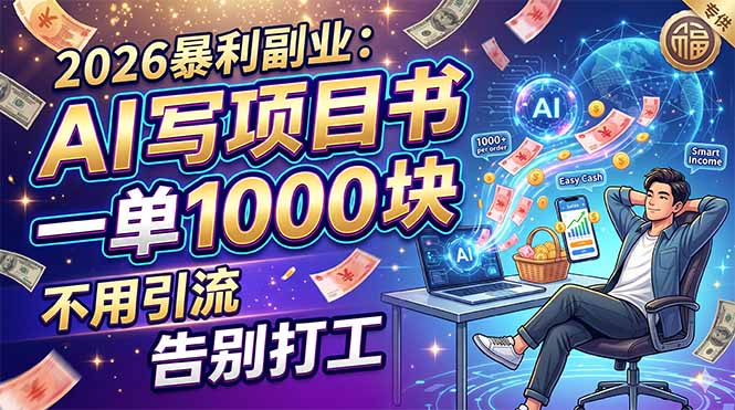 2026暴利副业：AI 写项目书，一单 1000 块，不用引流，告别打工-星云网创