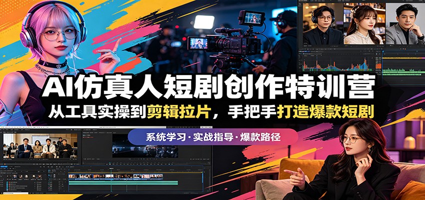 AI仿真人短剧创作特训营：从工具实操到剪辑拉片，手把手打造爆款短剧-星云网创