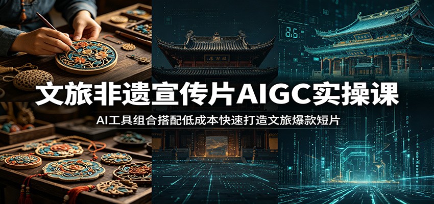 文旅非遗宣传片AIGC实操课：AI工具组合搭配低成本快速打造文旅爆款短片-星云网创
