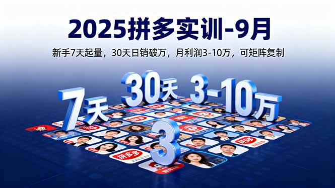 2025拼多多实训-9月：新手7天起量,30天日销破万,月利润3-10万,可矩阵复制-星云网创