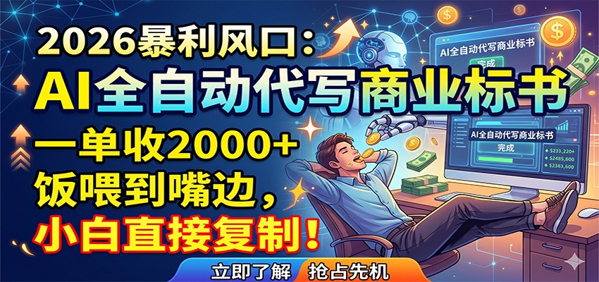 AI全自动代写商业标书，一单收2000+，饭喂到嘴边，小白直接复制-星云网创