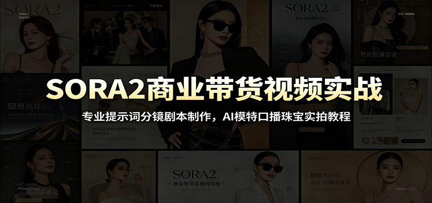 SORA2商业带货视频实战：专业提示词分镜剧本制作，AI模特口播珠宝实拍教程-星云网创