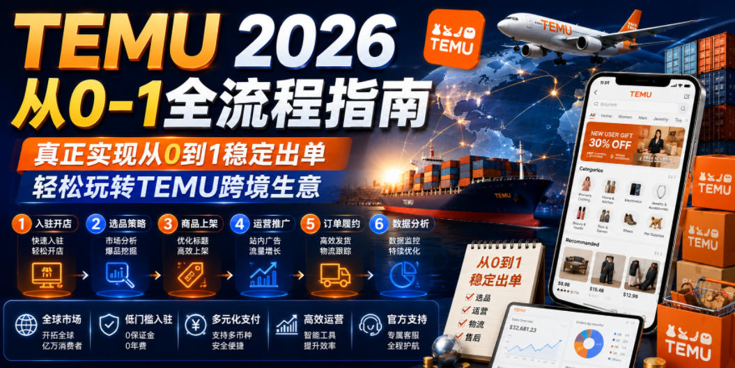 TEMU 2026从0-1全流程指南，真正实现从0到1稳定出单，轻松玩转TEMU跨境生意-星云网创
