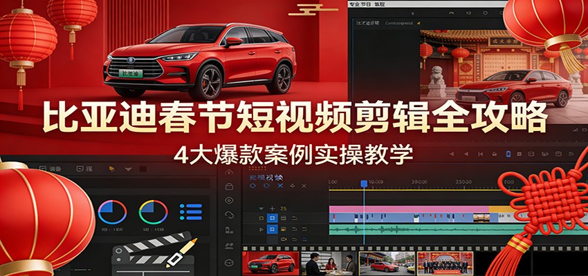 比亚迪春节短视频剪辑全攻略，4大爆款案例实操教学-星云网创