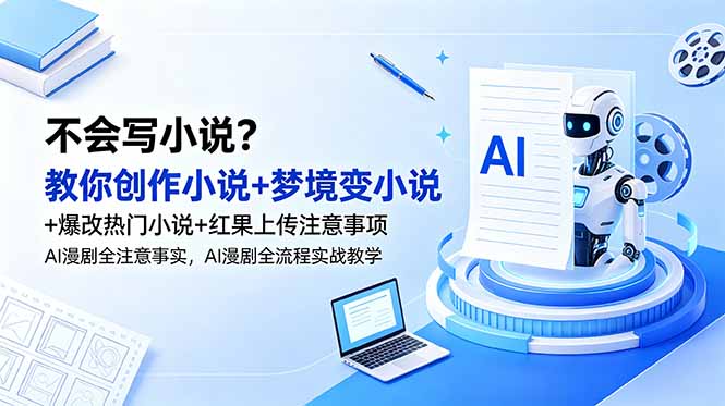 不会写小说?教你创作小说+梦境变小说+爆改热门小说+红果上传注意事项,AI漫剧全流程实战教学-星云网创