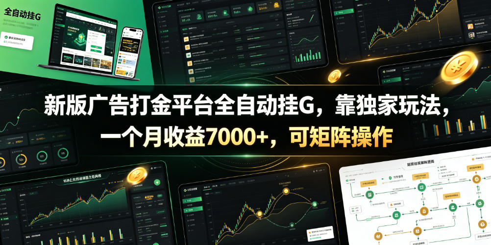 新版广告打金平台全自动挂G，靠独家玩法，一个月收益7000+，可矩阵操作【附全套脚本】【揭秘】-星云网创