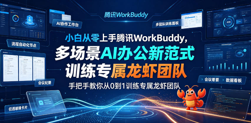 小白从零上手腾讯WorkBuddy，多场景AI办公新范式实战，手把手教你从0到1训练专属龙虾团队-星云网创