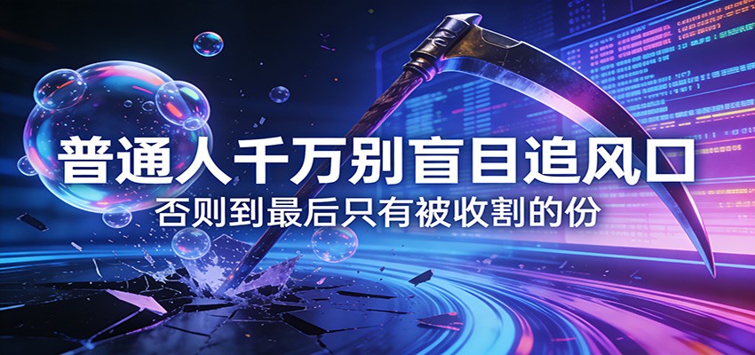 付费文章《通人千万别盲目追风口》否则到最后只有被收割的份-星云网创