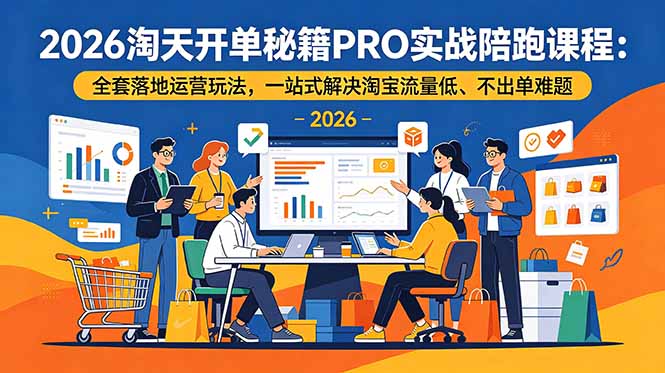 2026淘天开单秘籍PRO实战陪跑课程-更新：全套落地运营玩法，一站式解决淘宝流量低、不出单难题-星云网创
