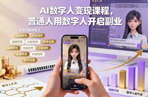 AI数字人变现课程，普通人用数字人开启副业-星云网创