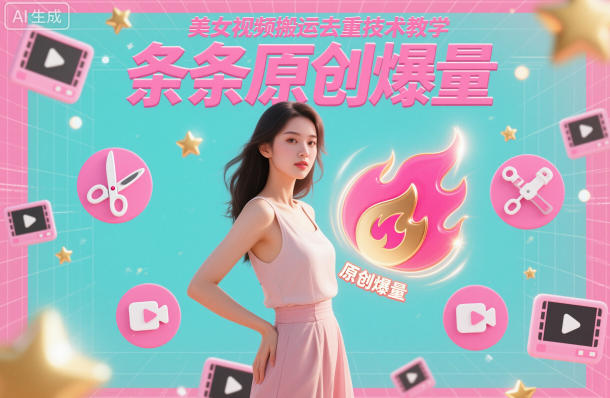 美女视频搬运去重技术教学，条条原创爆量-星云网创