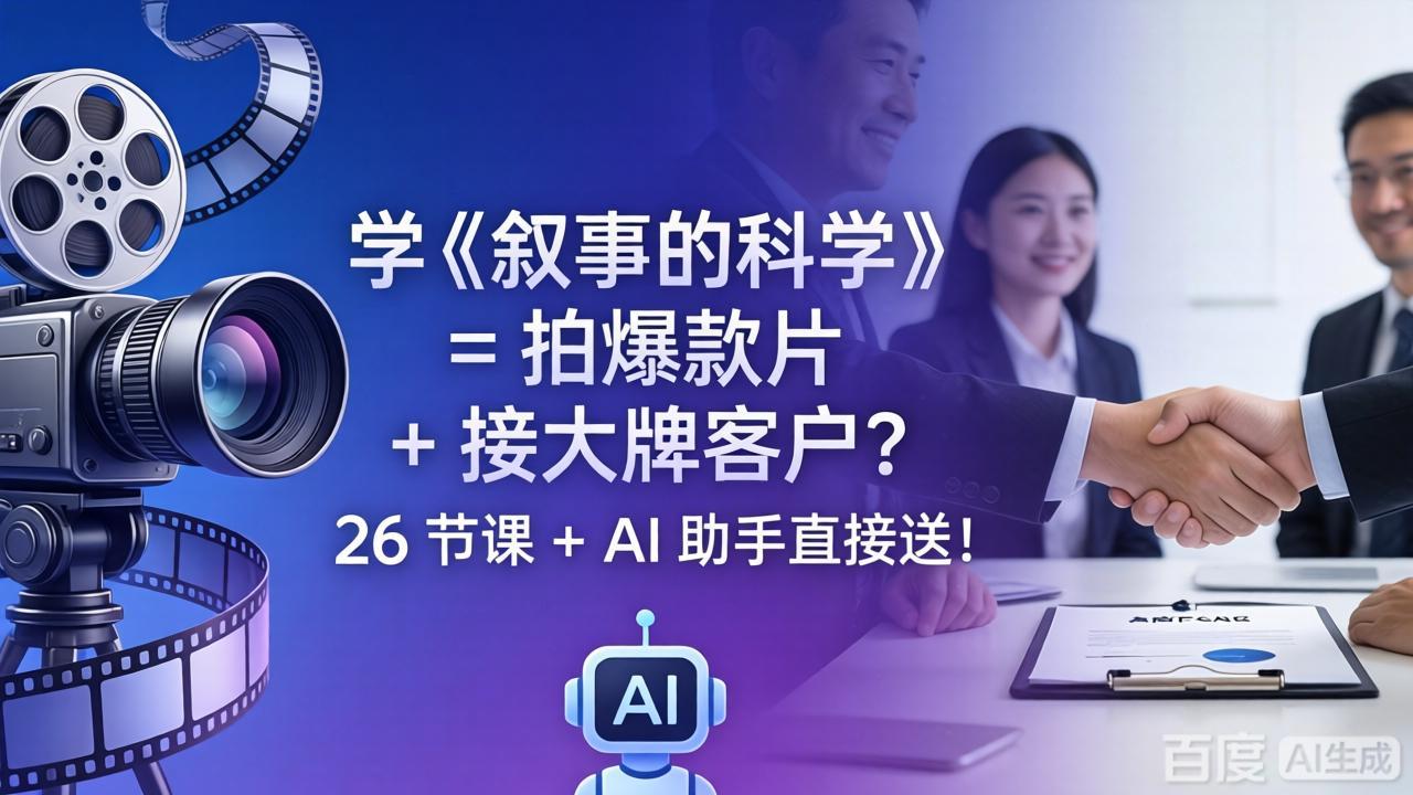 学《叙事的科学》= 拍爆款片 + 接大牌客户？26 节课 + AI 助手直接送！-星云网创