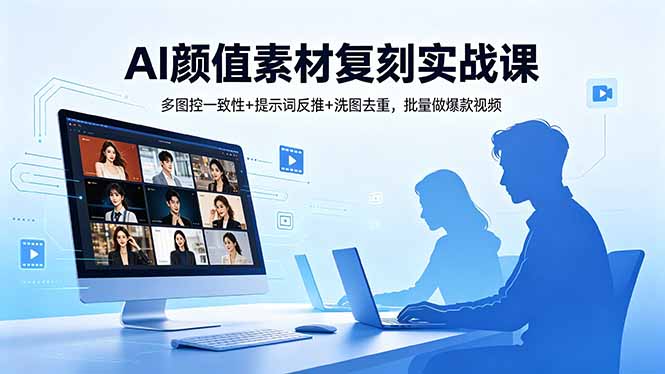 AI颜值素材复刻实战课，多图控一致性+提示词反推+洗图去重，批量做爆款视频-星云网创