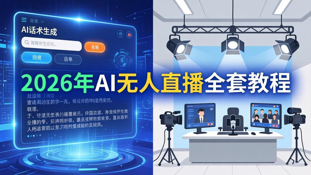 2026年AI无人直播全套教程:OBS安装+软件配置+直播间搭建+话术生成+一键开播实操-云网创