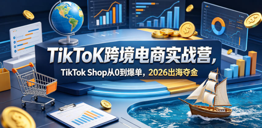 TikToK跨境电商实战营，TikTok Shop从0到爆单，2026出海夺金-星云网创